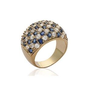 NEW!!! Elegant Gold and Blue Zirconium Ring SIZE 9